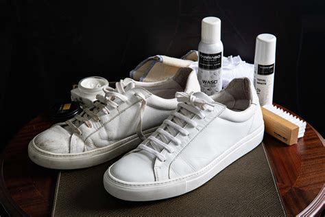 white leather sneakers care